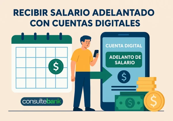 Recibir salario adelantado con cuentas digitales - Consulte Bank