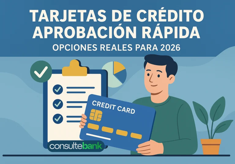 Tarjetas de crédito aprobación rápida: opciones reales para 2026 - Consulte Bank